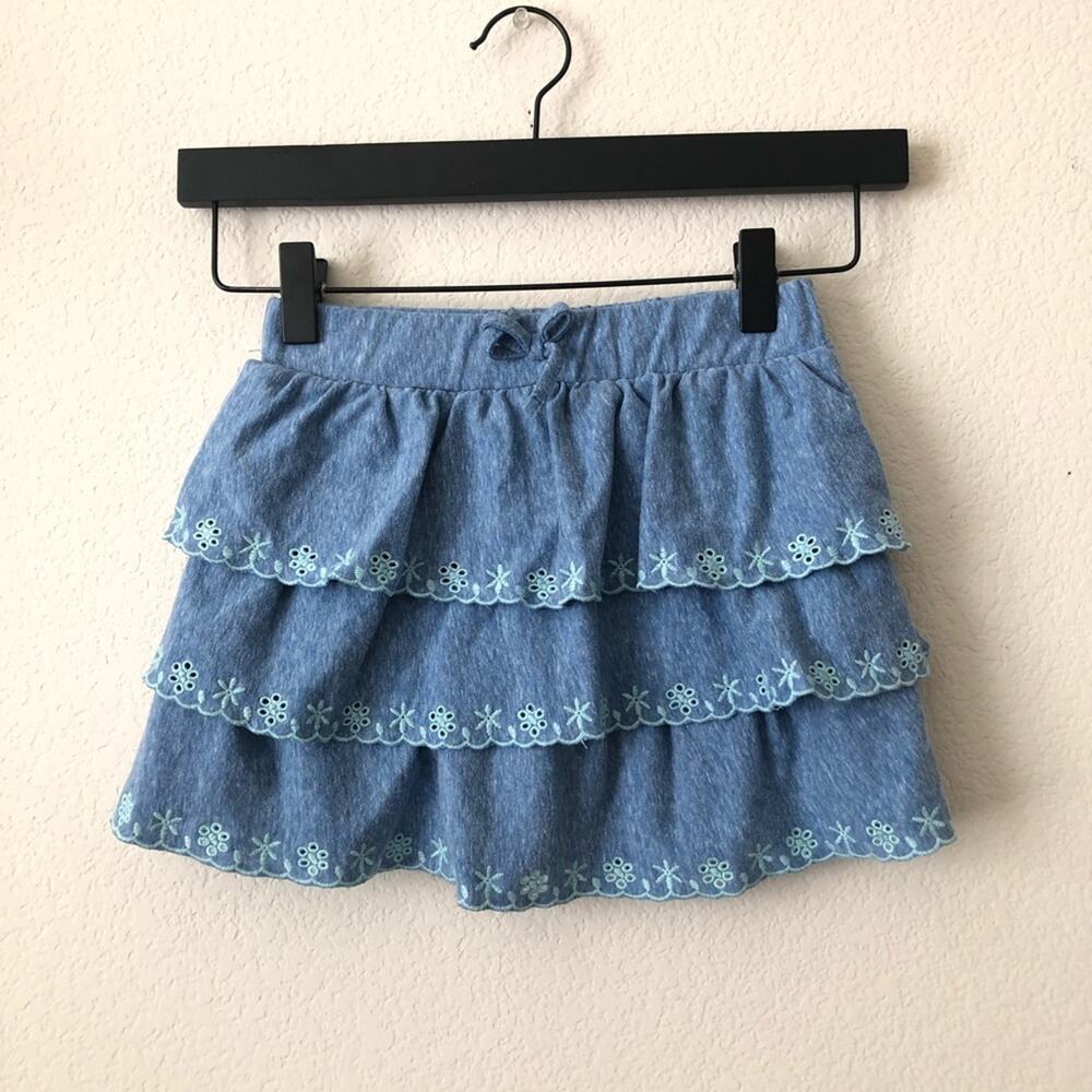 Disney Heathered Blue Eyelet Tiered Dress-Up Skirt Aqua Mist